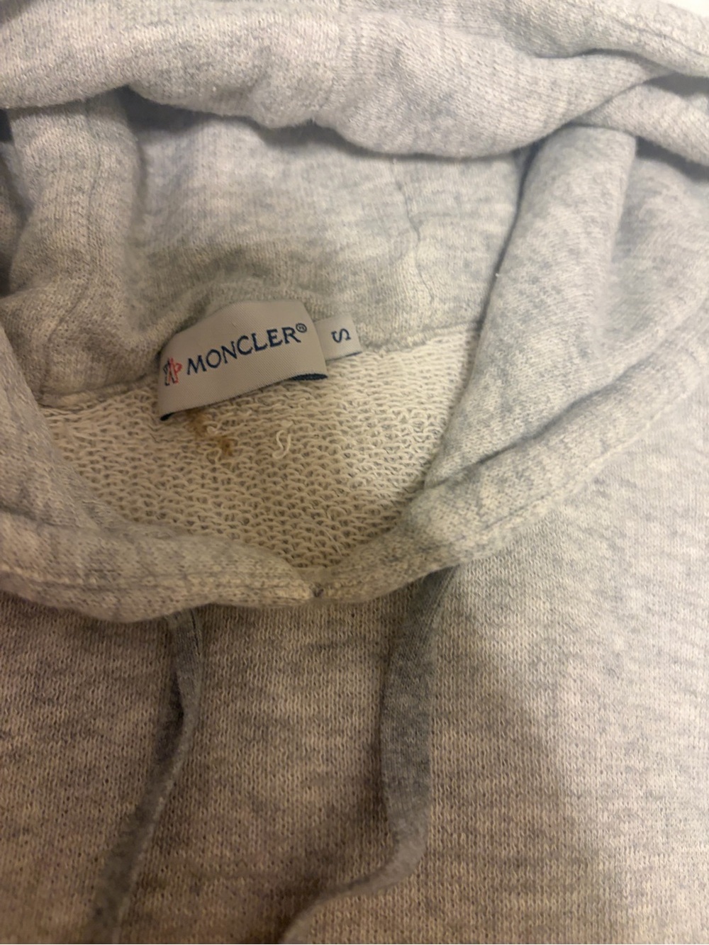 Moncler Light Gray Hooded Pullover with Chest Pocket - Picture 9 of 11